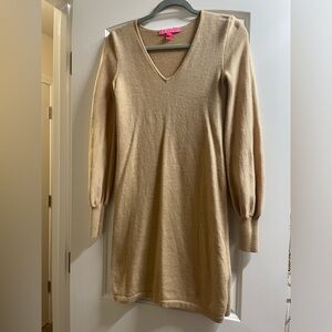 Lilly Pulitzer Sariya Sweater Dress Gold/Tan Size XS